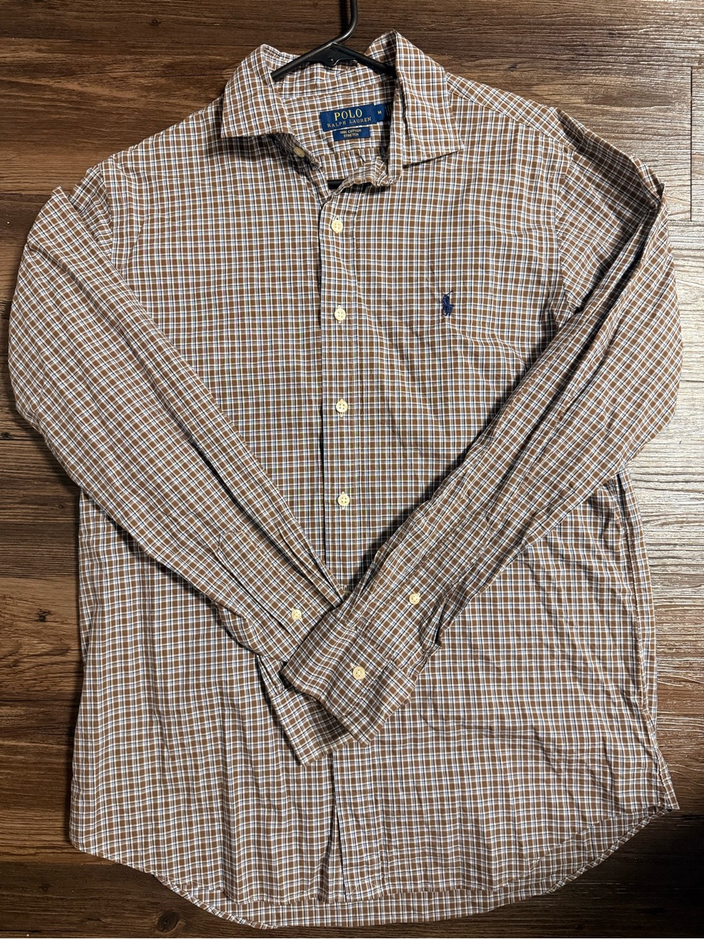 Ralph Lauren Brown & White Plaid Long-Sleeve Button-Down Shirt